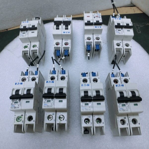 Lot of 8 EATON FAZ-C6/2-RT 2Pole Unit Circuit Breaker,415V~,Used,Sp+9557